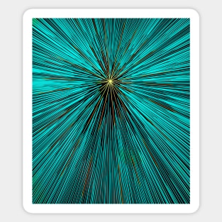 A colorful hyperdrive explosion - turquiose with yellow highlights version Sticker